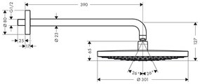 Hansgrohe Raindance Select S, hlavová sprcha 300 2jet so sprchovým ramenom, chrómová, HAN-27378000