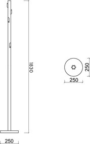 Béžový kovový vešiak ø 25x183 cm Yuko – noo.ma