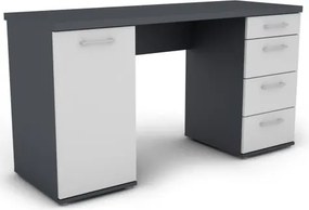 Písací stôl Walter, grafitovo sivý / biely%