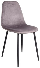 Dizajnová jedálenská stolička Myla, sivá, čierne nohy