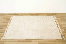 Koberec Berber 7061 Romby 3D ivory / slonová kosť / krémový
