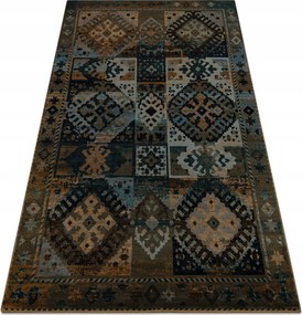 Koberec Do Obývačky vlna Omega Avar Rámček kosoštvorec orientálny hnedý 235x350 cm