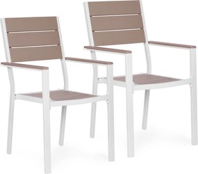 MultiGarden Sada 2 záhradných stoličiek HDPE oceľ - biela MultiGarden