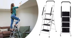4-stupňový kovový rebrík so zábradlím