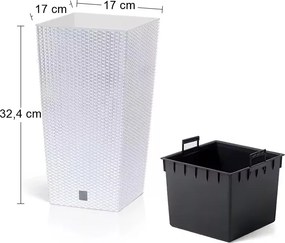 Plastový kvetináč DRTS170 17 cm - biela