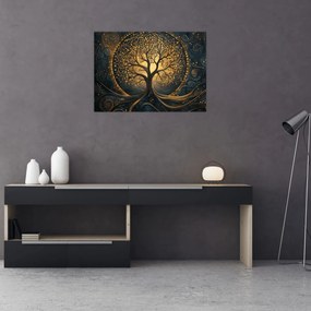 Obraz – Strom so zlatou aurou (70x50 cm)