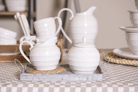 Biela vrúbkovaná miska Romantic Intense - Ø 18 * 9 cm