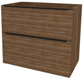 Mereo, Mereo Mailo, kúpeľňová skrinka 81 cm, čierne madlo, Multidecor, Orech Pacifik tabákový, MER-CN591SBOPT2