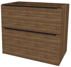 Mereo, Mereo Mailo, kúpeľňová skrinka 81 cm, čierne madlo, Multidecor, Orech Pacifik tabákový, MER-CN591SBOPT2