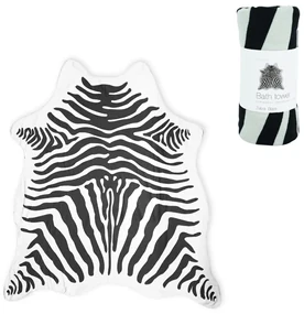 Osuška ZEBRA, čiernobiela 146 x 150 cm, 100% polyester