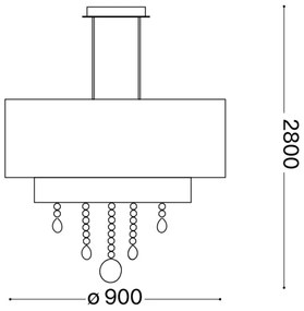 Ideal Lux - Krištáľový luster na lanku OPERA 10xE27/60W/230V pr. 90 cm biela