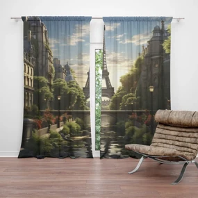 Sablio Záves Paríž Eiffelova veža Art: 2ks 140x250cm