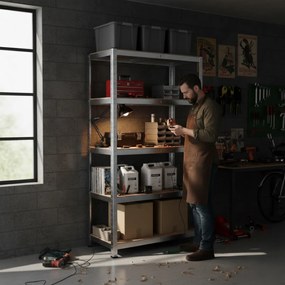 Regál s vysokou nosnosťou HEAVY, max. 875kg, 90x40x180cm, strieborná Jurhan