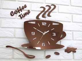 Nástěnné hodiny Coffee hnědé