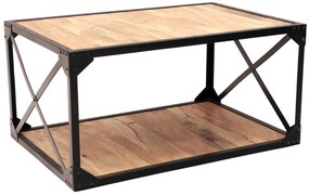 furniture-nabytek.cz - Konferenční stolek kov dřevo mango 90x45x60