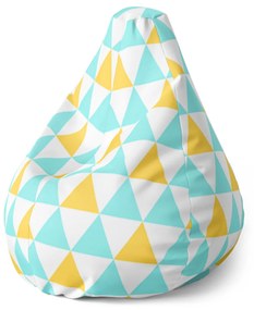 Sablio Sedací vak Pear Dvojfarebné trojuholníky - 70 x 95 x 15 cm