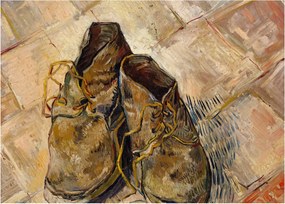 Sklenený obraz - Vincent van Gogh, Shoes, reprodukcia (70x50 cm)