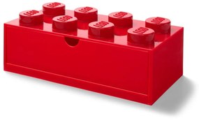 Červený stolový box so zásuvkou LEGO®, 31 x 16 cm