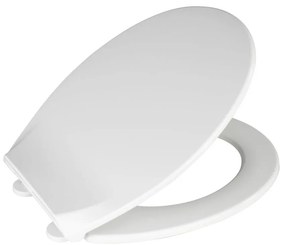 Biele WC sedadlo s jednoduchým zatváraním Wenko Kos, 44 × 37,5 cm