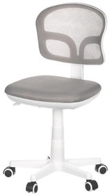 Detská stolička KA-C801 GREY, sivá sieťovina, biely plastový kríž