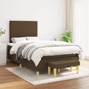 Boxspring posteľ s matracom tmavohnedá 120x200 cm látka 3136984