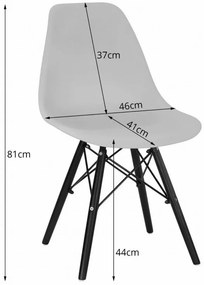 Set 4 stoličiek OSAKA biele / prírodné nohy