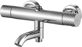 Rea Lungo Diamond, sprchová/vaňová sada s termostatickou batériou, hlavovou a ručnou sprchovou hlavicou, chrómová, REA-P5961