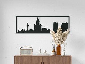 drevko Obraz Varšava panoráma Rozmer obrazu: 29,5 x 89 cm, Farba dekorácie: Čierna