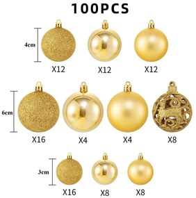 Biele vianočné ozdoby na stromček 100ks