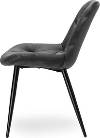 Jedálenská stolička ELIOT VELVET zamatová grafitová / čierne nohy