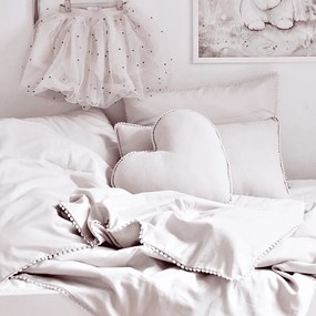 Boho vankúš srdca s bublinkami púdrovo ružová 44 cm