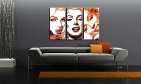 Ručne maľovaný POP Art obraz Marilyn Monroe 3 dielny  mon2