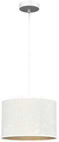 Luster na lanku LOFT SHADE 1xE27/60W/230V pr. 25 cm biela/zlatá