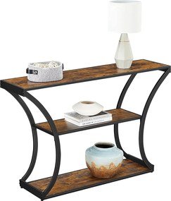 Konzolový stolík so zaoblenými nohami, rustikálny hnedý