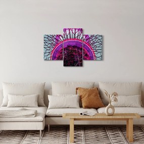 Abstraktný obraz - fialové vetvy (90x60 cm)