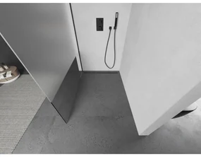 Mexen Kioto L, sprchová zástena Walk-In 120 x 200 cm, 8mm číre sklo-námraza, čierny profil, 800-120-103-70-35
