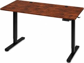 Elektrický písací stôl 120x60 cm, výškovo nastaviteľná 72-118 cm doska, dub