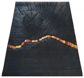 Jednoduchý čierny koberec so zaujímavým detailom Šírka: 160 cm | Dĺžka: 220 cm