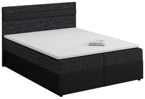 Manželská posteľ Boxspring 140x200 cm Mimosa melirovaná čierna + čierna) (s roštom a matracom). Vlastná spoľahlivá doprava až k Vám domov. 1007803