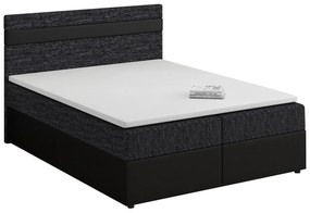 Manželská posteľ Boxspring 160x200 cm Mimosa Comfort melirovaná čierna + čierna) (s roštom a matracom). Vlastná spoľahlivá doprava až k Vám domov. 1056236