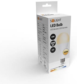 SOLIGHT LED žiarovka klasický tvar A70 22W, E27, 3000K, 270 °, 2090lm