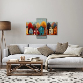 Obraz - Maľované jesenné mesto (90x60 cm)