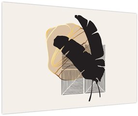 Obraz - Abstrakcia s tropickými listami N⁰4 (90x60 cm)