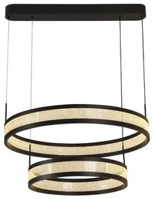 LED Stmievateľný luster na lanku LED/70W/230V čierna + diaľkové ovládanie