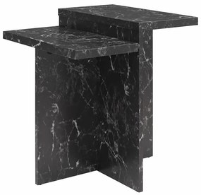 Čierny konferenčný stolík v dekore mramoru 56x56 cm Brielle – CosmoLiving by Cosmopolitan