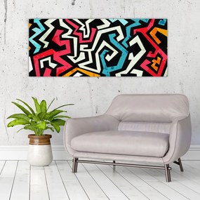 Obraz grafické abstrakcie (120x50 cm)