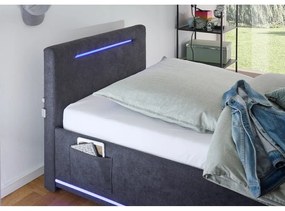 Tmavosivá čalúnená detská posteľ bez roštu 90x200 cm Circle – Meise Möbel