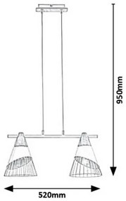 Rabalux 5666 - Luster na lanku ISAAC 2xE27/60W/230V