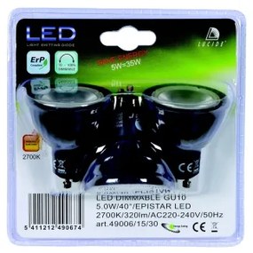 SADA 3x LED Stmievateľná žiarovka MR16 GU10/5W/230V 3000K - Lucide 49006/15/30
