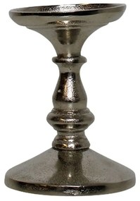 Strieborný lesklý svietnik guľatý  - 9 * 9 * 12cm